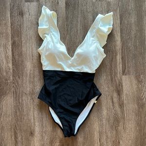 Summersalt Women's One Piece Swimsuit - Black and Cream